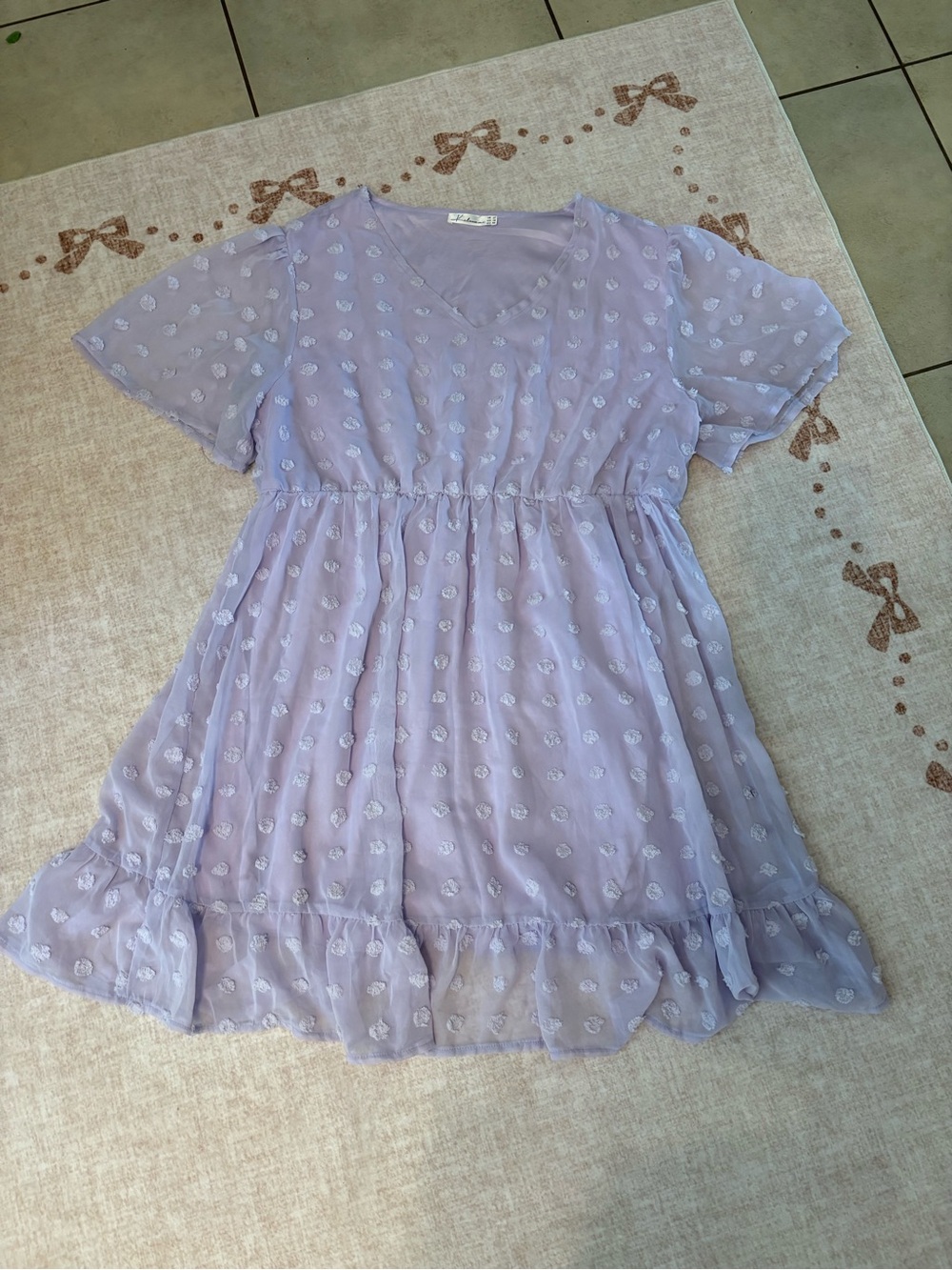 Women’s Lavender Floral Chiffon Dress